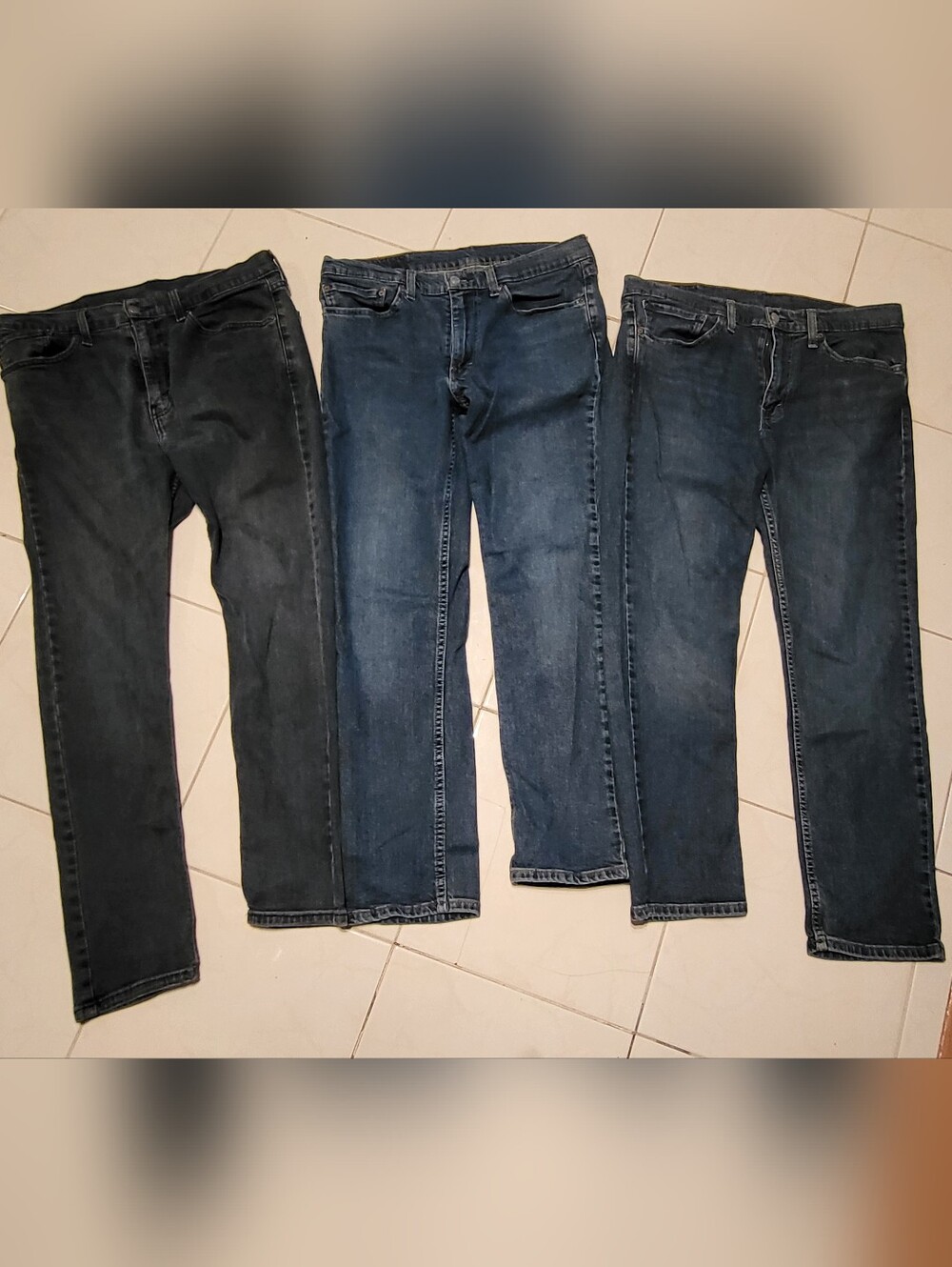 Levi's 511 and 510 Slim Straight Jeans in Blue with Tan Patch